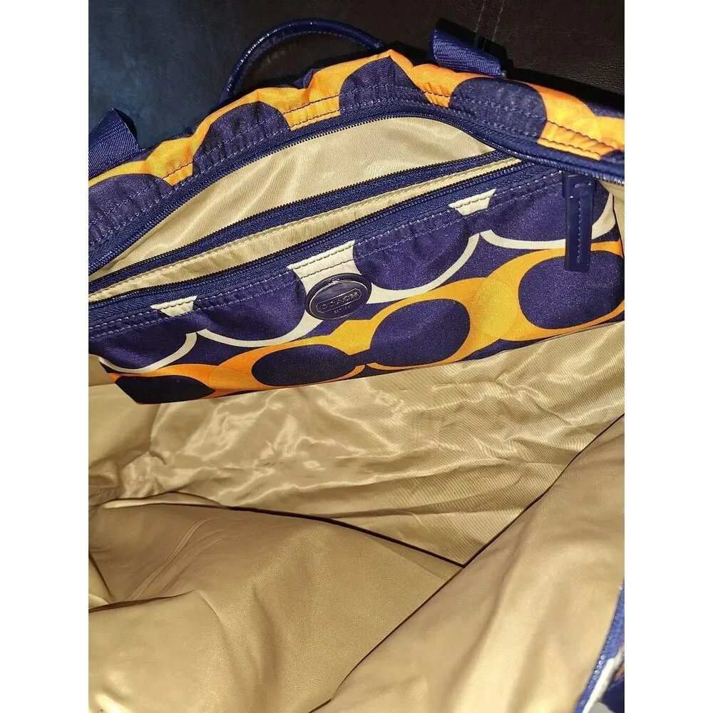 Coach Multicolor Logo Nylon Tote Bag